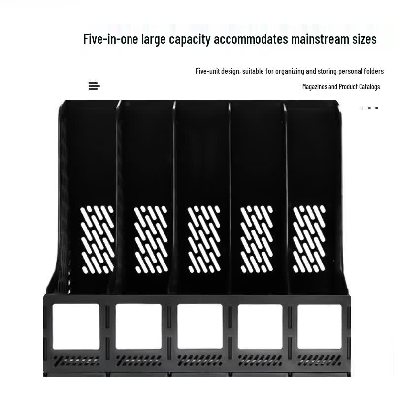 Deli 9838 Five-Tier A4 File Organizer, Black