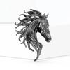 Glossy Horse Head Brooches Casual Metal Badge Pin Lapel Pins Zodiac Animal Pins  for Women