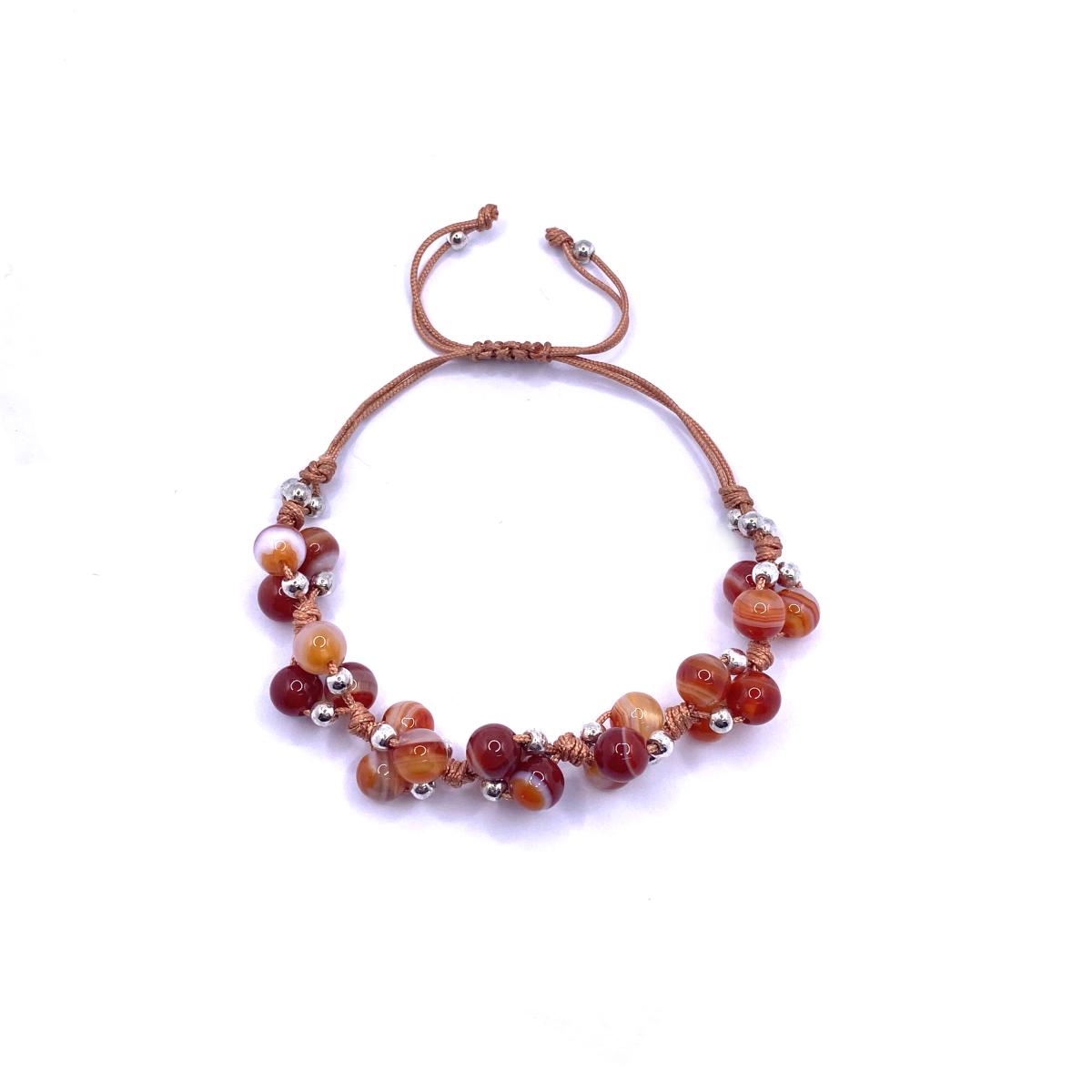 

Carnelian Agate Natural Stone Stairs Closure Adjustable Bracelet