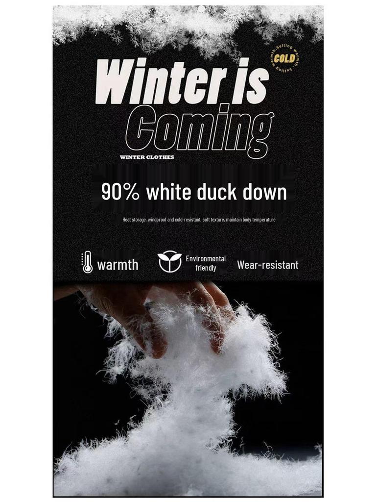 Men's Tie-Dye White Duck Down Jacket - Winter Warmth, Thick & Versatile, Plus Size Loose Casual Outerwear