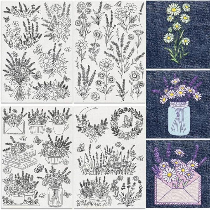 4 listy A4 Stabilizátory pro ruční šití Rozpustné ve vodě Stabilizátor na odtržení Stabilizátory pro strojní vyšívání se vzory