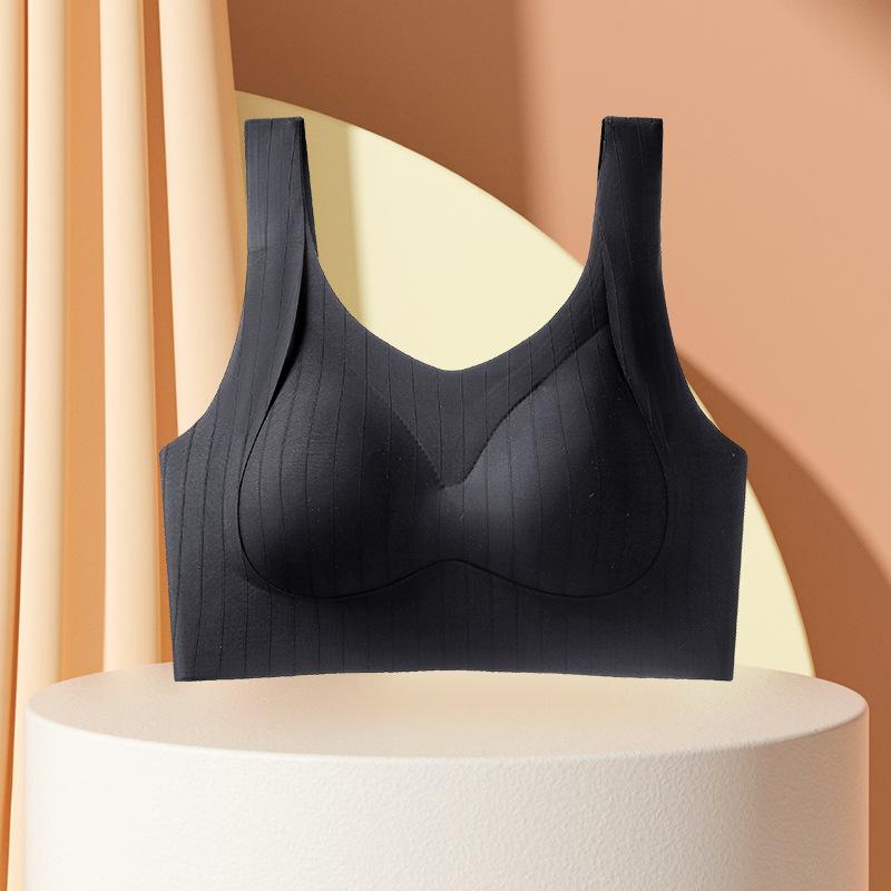The new seamless and large summer thin upper support anti-sagging adjustment bra