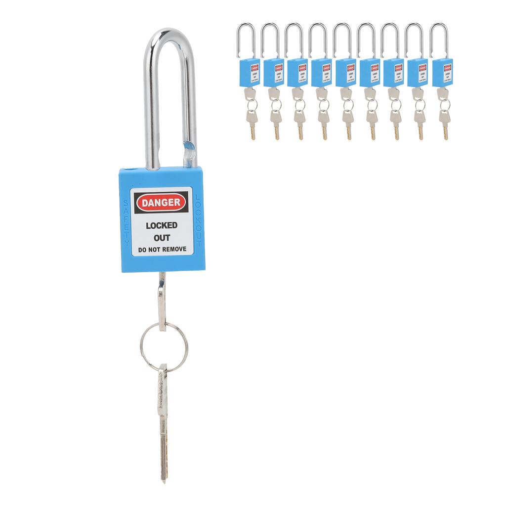 10 Sets 1.5in   Padlocks Steel Beam Insulated Anti Corrosion Lock for Industry Machine Manufacturing(Blue )