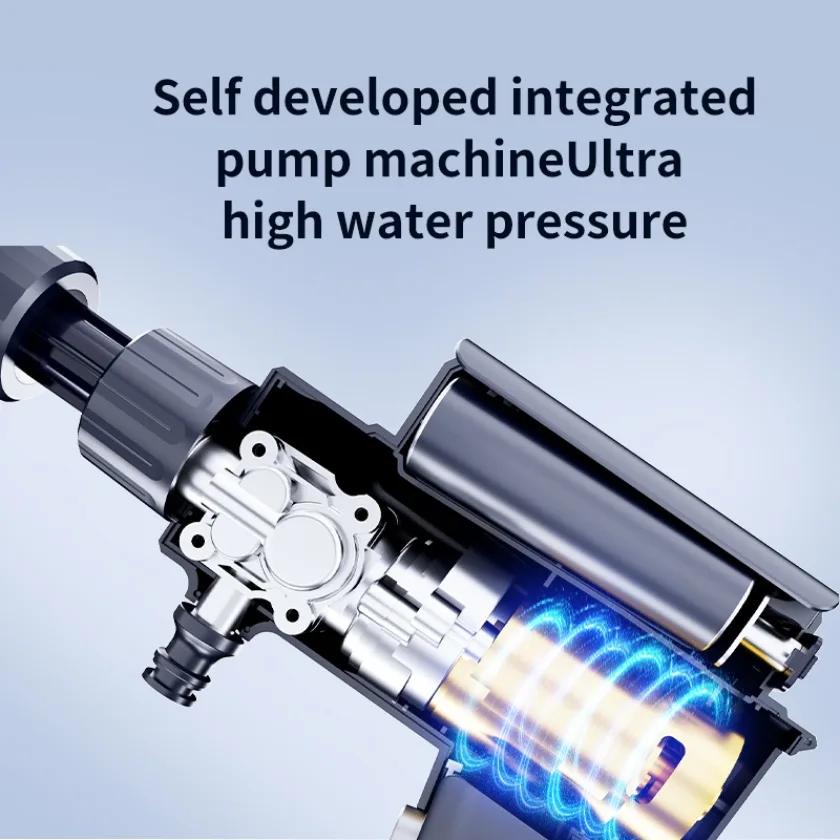 Portable Cordless Pressure Washer High Pressure Car Washer Gun Rechargeable Lithium Battery Mini Foldable 5-in-1 Nozzle