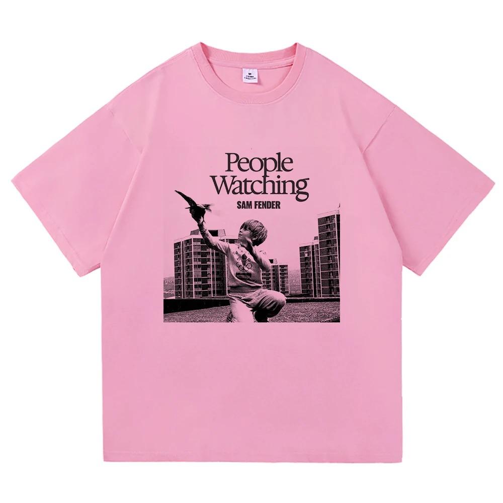 

Футболка Sam Fender People Watching 2025 Tour Чоловічий_жіночий одяг Ретро Хараджуку Висока якість Короткий рукав Великий розмір Вільний м який 4XL