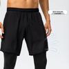 Men's Quick-Dry Sweat-Wicking Fitness Set: Long-Sleeve Top with Fake Two-Piece Design & Long Pants (1019+7010)