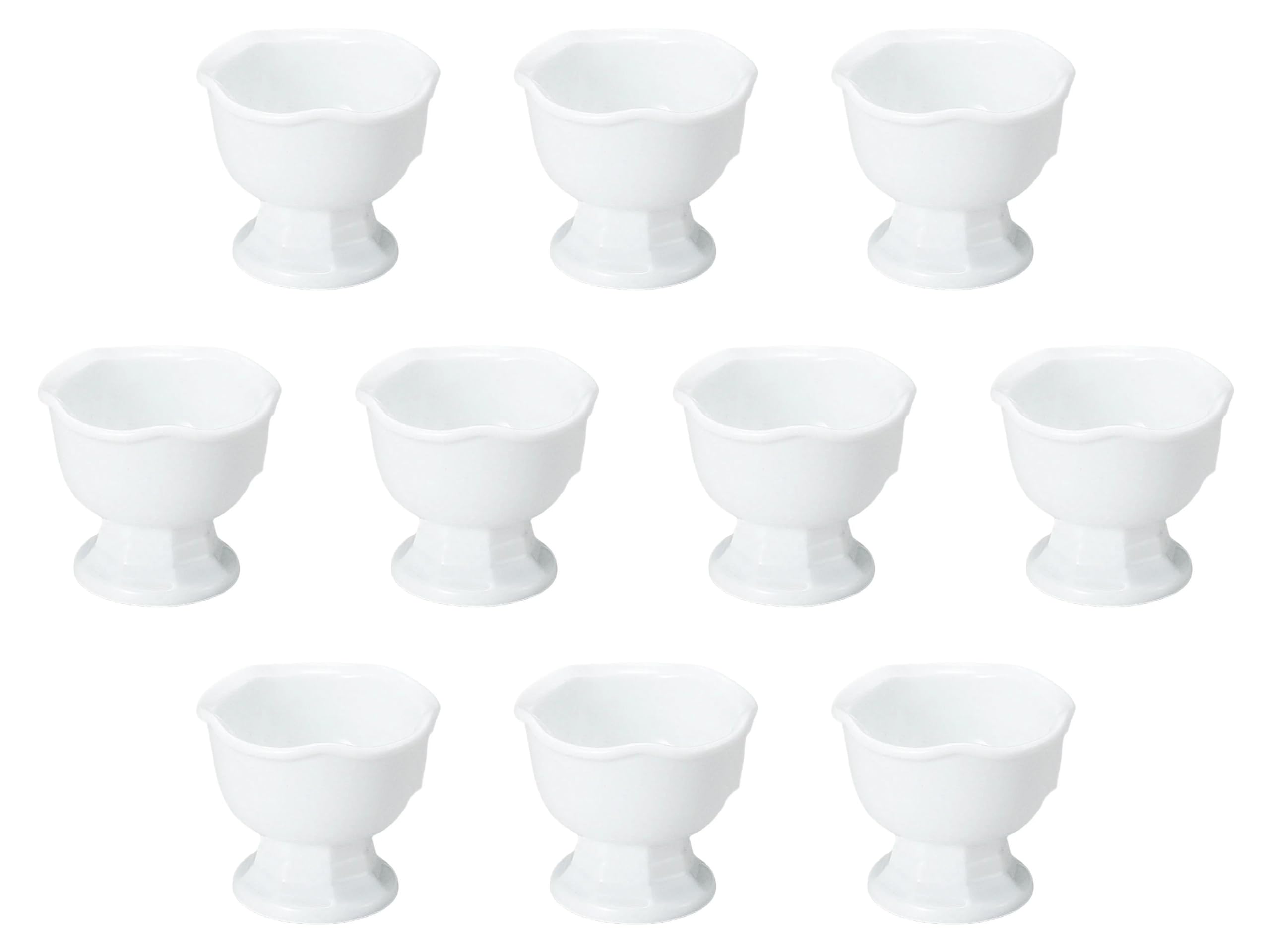 

Set of 10 White Porcelain Delicacies x Delicacies Reinforced Porcelain Setomonohonpo Plum-Shaped High-Standing [6.2 5.3 cm]