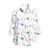 Camicetta da Donna a Bottoni con Collo, Vestibilità Larga, Stampa Floreale Vintage, Manica a Tre Quarti, Top Casual per Uso Quotidiano