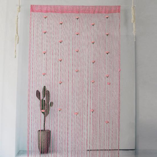 Door String Curtain Wall Panel Fringe Tassel Room Divider Blind Tassel Screen with Roses
