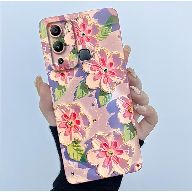 Case for Infinix Hot 12i Hot 12 Play Back Cover Butterfly Flower Soft Silicone Cases for Infinix Hot12i 12Play Hot12 Phone Funda