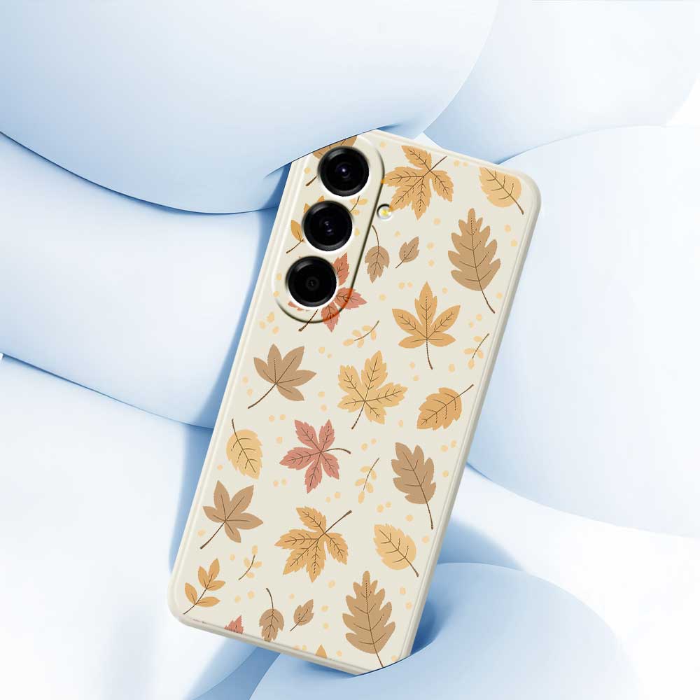 For Samsung Galaxy A56 5G Case Leaves Pattern Printing Straight Edge TPU Phone Back Cover