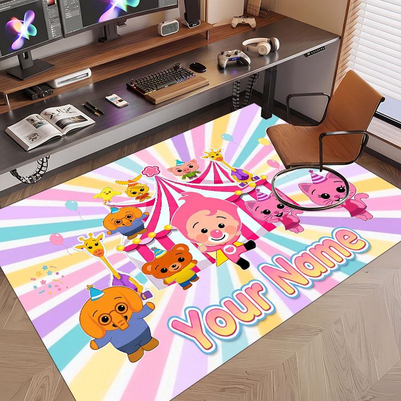Custom Name Text Crystal Velvet Rug,El Payaso Plim Plim Soft Plush Decorative Non Slip Floor Carpet
