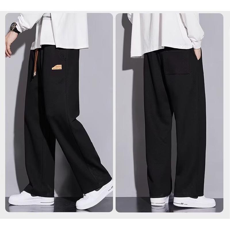 Men's casual pants for spring and autumn 2026, new loose-fitting, drapey straight-leg sports pants