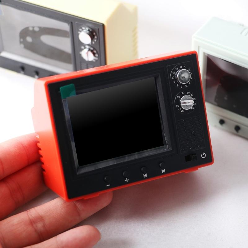Animated Mini TV Furniture For Dollhouses 8.5cm Realistic Video Display Living Room Decoration