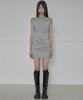 Peulleeoeob Asymmetrical Draped Strap Roll-Up Dress (Fl-171_Gray)