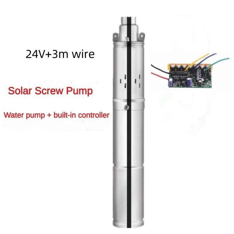 Small Household Stainless Steel Deep Well Submersible Pump Irrigation Efficient Water Pump Solar Brushless Screw DC Pump
