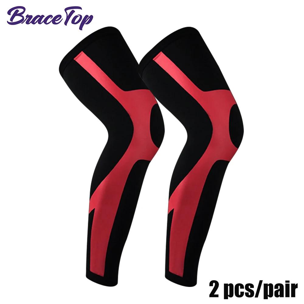 Bracetop Compression Long Socks for Men Women Knee Support Anti Slip Fitness Thigh Stockings Leg Sleeves