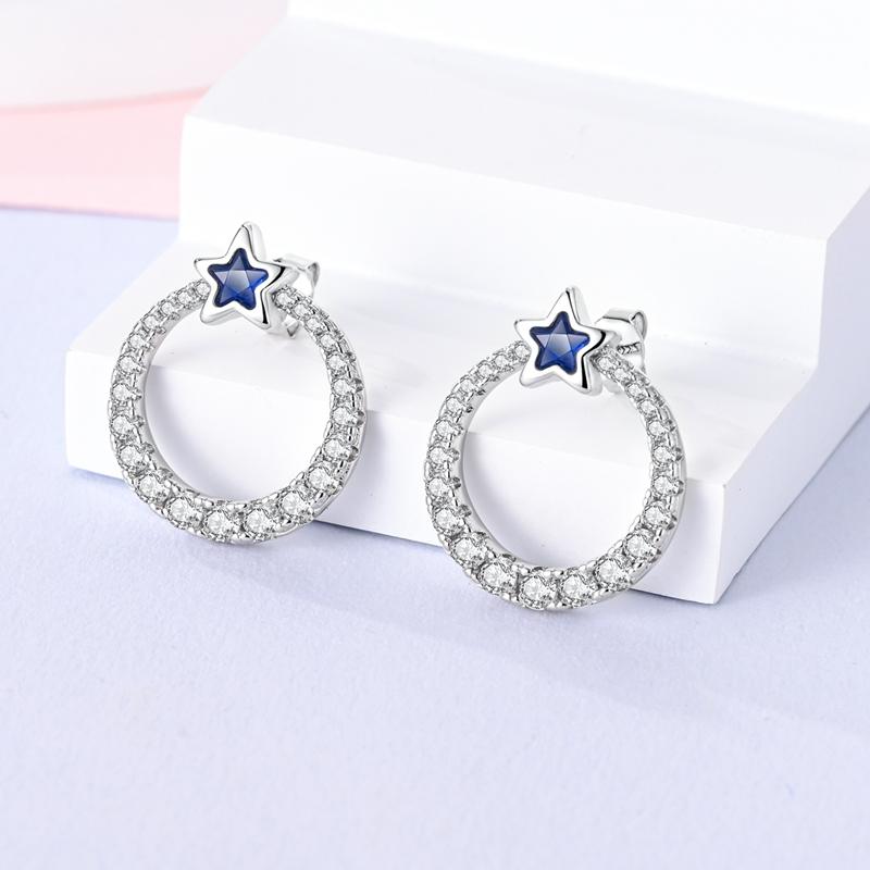 Mula New Copper Butterfly Eyes Earrings Original Stars Ear Studs Jewelry Women Fashion Elegant Giftparty