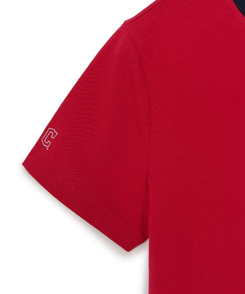 Emelbi Women'S Summer Fruit Ringer Slim Semi-Crop Short Sleeve T-Shirt Cle (Neon Red)