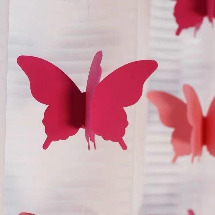 3pcsX2.2m Wedding Room Bedroom Wedding Living Curtains Long Happy Character Latte Flower Decoration Arrangement 3D Set Butterfly
