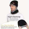 Winter Fleece Lined Beanie Hat and Scarf Set, Thick Warm Knitted Hat and Neck Warmer for Men and Women, Windproof Cold Weather Accessories