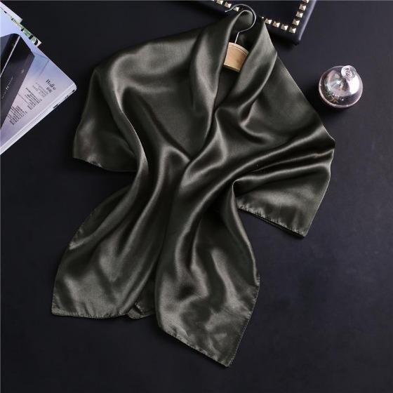 90cm Solid Colors Neckerchief Hijab Scarf For Women Soft Satin Headband Hair Scarves Female Square Shawls Head Scarfs For Ladies