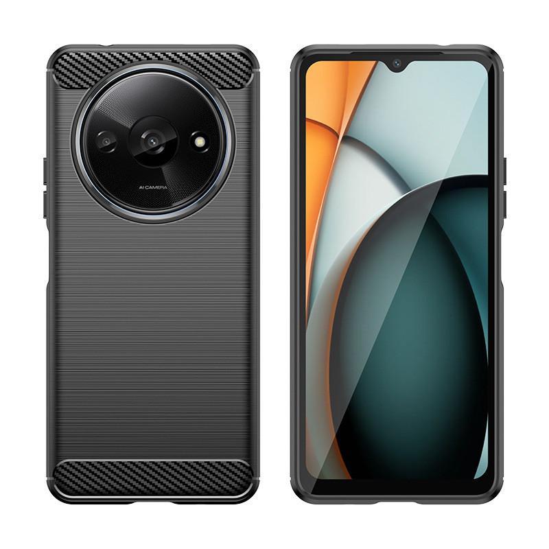 Redmi A3 Brushed Texture Carbon Fiber Mobile Phone Shell Protective Case