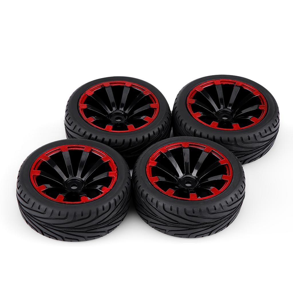 4pcs Set Tires Rubber Tyre Racing Off Road Vehicle Wheel Rim for RC 1:10 Car Part