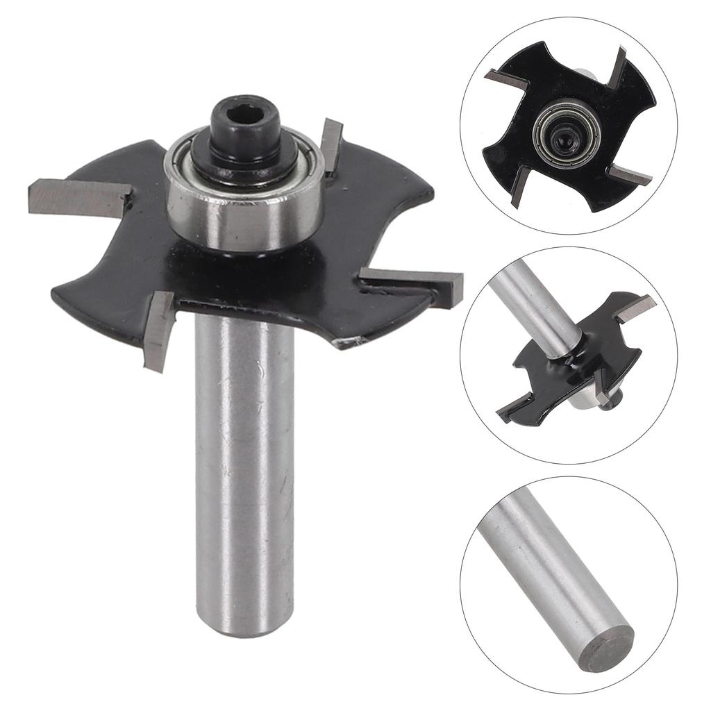 For DIY Woodworking Ball Bearing Cutter Router Bits Ball Bearing T-Slot Cutter Cutter Anti-Rebound Design For Drawer Making