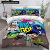 Teen Titans Go Povlečení Jednolůžko Twin Full Queen King Velikost Anime Sada Povlečení Aldult Dětský Pokoj Povlaky na Peřinu Sada 3D Tisk 014
