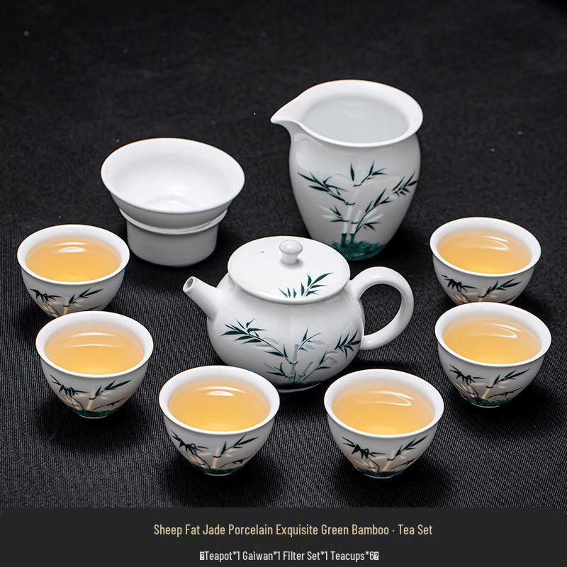 Mutton-fat Jade Porcelain Kung Fu Tea Set