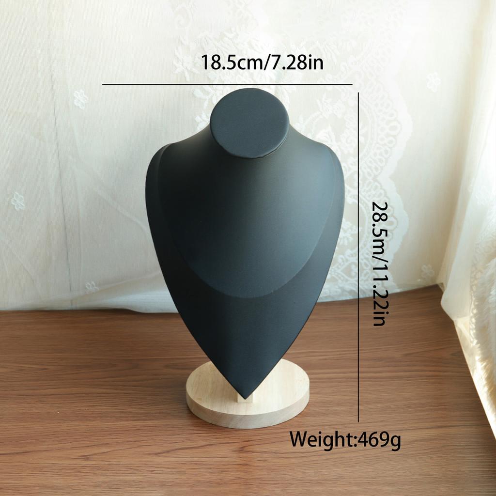 1pc Wooden Mannequin Bust Necklace Display Stand Portrait Model Neck Pendant Jewellery Storage Rack Holder Window Showcase Props