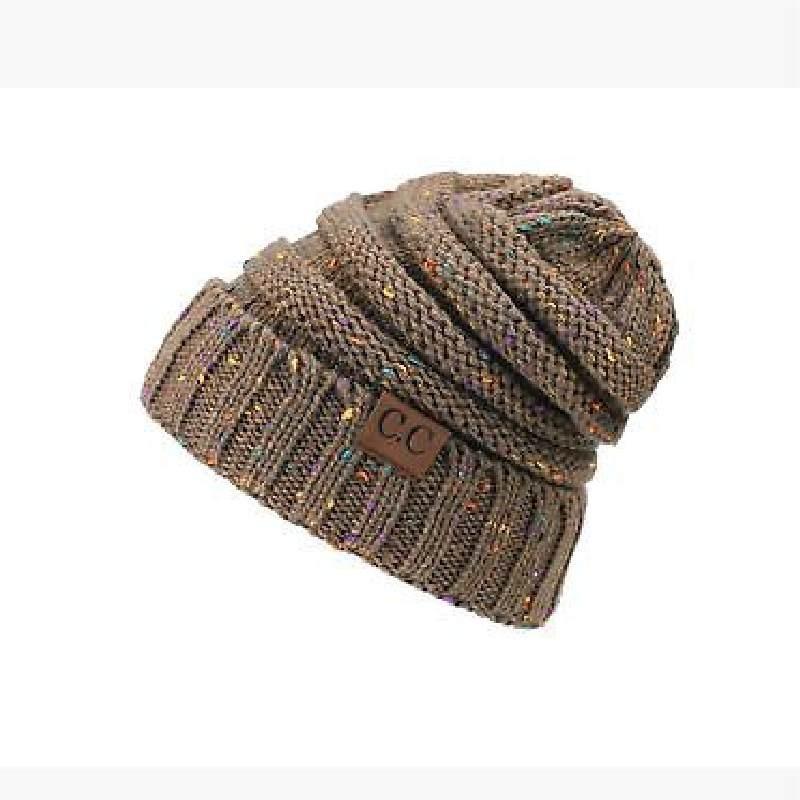 New Adult Autumn Winter Patchwork Mixed Color Knit Hat With Flip Mouth Yarn Knit Cap Reverse Mouth