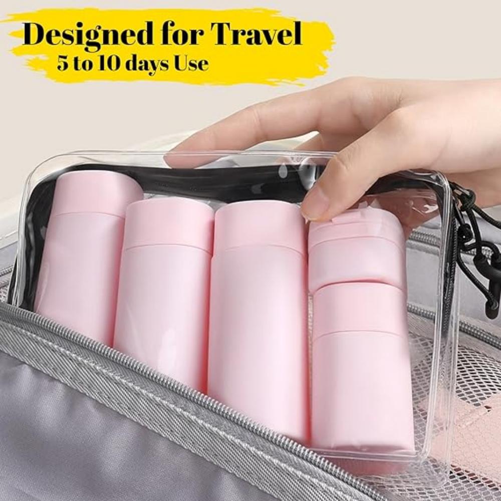 5pcs Travel Cream Dispenser Bottles Set Travel Bottles Toiletry Containers Set, TSA Approved, Travel Essentials