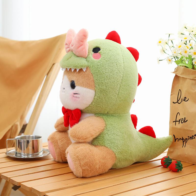 Bow Dinosaur Cat Plush Toys Children's Sleeping Pillow Bay Window Ornament Ring Gift Doll Redemption