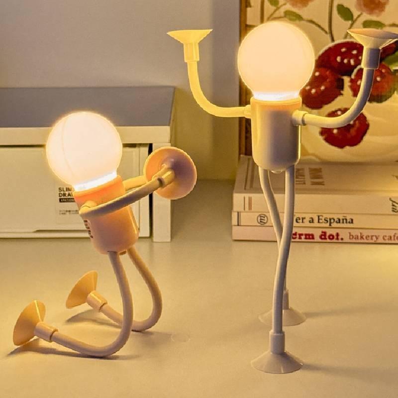 Human Light Bulb Suction Cup Night Light Table Lamp Desktop Decorative Gift