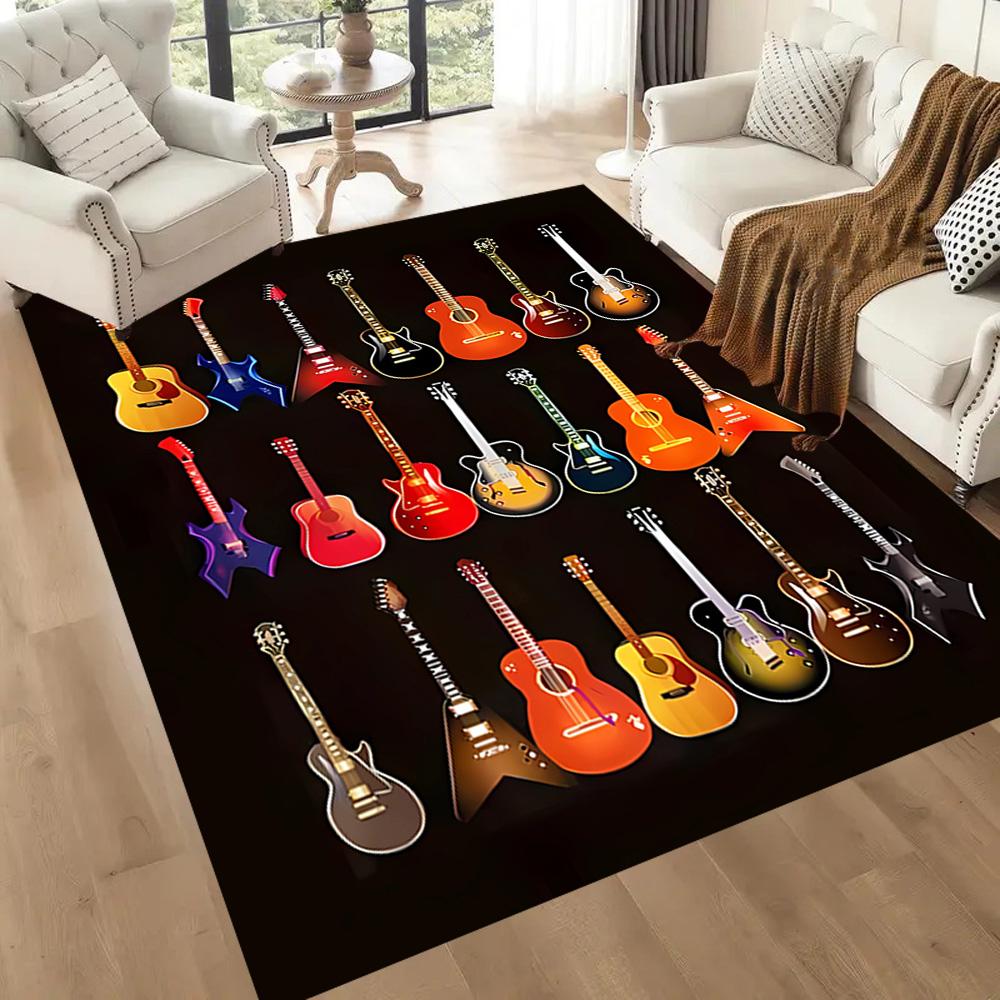 Fantasy Guitar Artwork Floor Mats for Living Room, Bedroom and Room Decoration Are Suitable for Gifts.