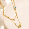IFYOUOO Stainless Steel Multilayer 2in1 Eye Pendant Necklace For Women New Girls Clavicle Chains Jewelry Holiday Gifts