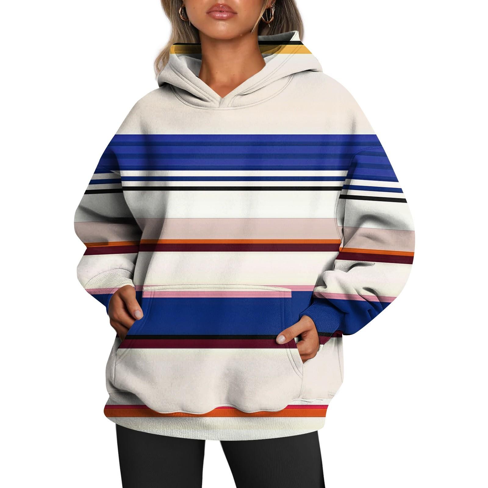 Женские толстовки с капюшоном большого размера с длинным рукавом с принтом — фото 7