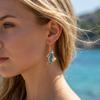 Vacation Style Shiny Rhinestone Seahorse Drop Earrings For Women Crystal Zircon Enamel Sea Animal Seahorse Earring Ocean Jewelry