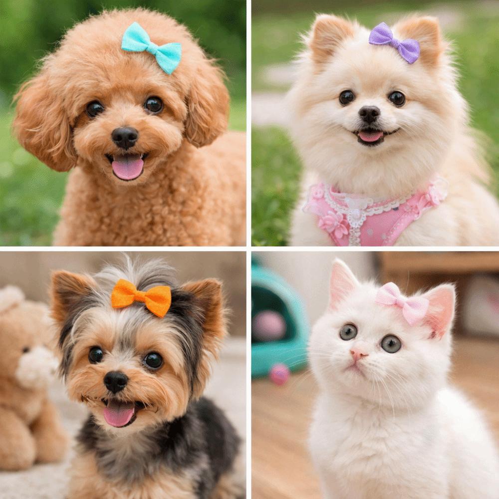 10/20/30pcs Pet Dog Grooming Hair Bows Solid Color Small Puppy Hair Bows Hairpin Pet Hair Accessories Pet Hair Ties Photo Shoots