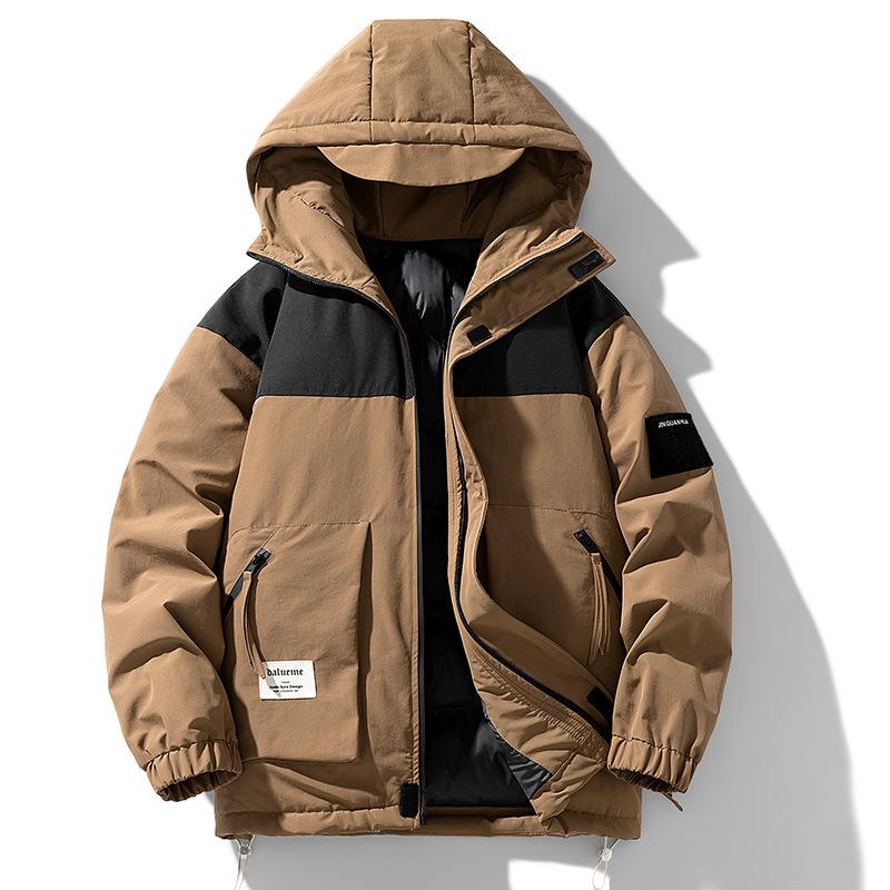 Můžete nosit pánské bavlněné vatované oblečení, zesílené teplé krátké bavlněné vatované oblečení v zimě a korejskou verzi bavlněných vatovaných bund pro muže.