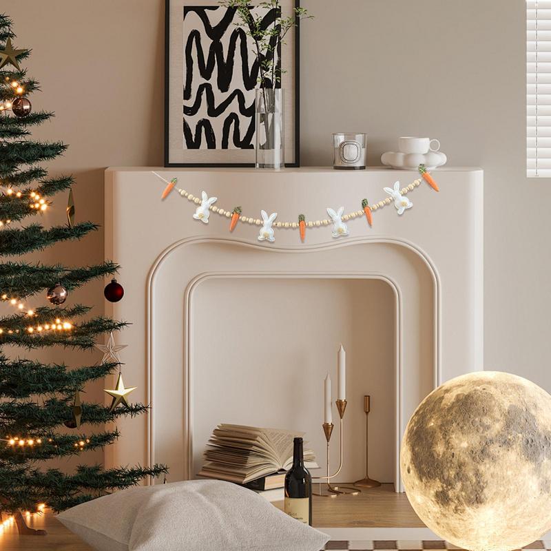 Spring Garland 2.2 Ft Rustic Carrot Felt Holiday Garland Decoration Banner For Wall Mantel Fireplace Home Farmhouse Indoor