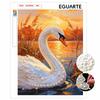 Framed Pearl Painting Kit Elegant Swan Sunset Pattern DIY 3D Bead Art Canvas Relaxing Handmade Craft for Adults Art Decor Project