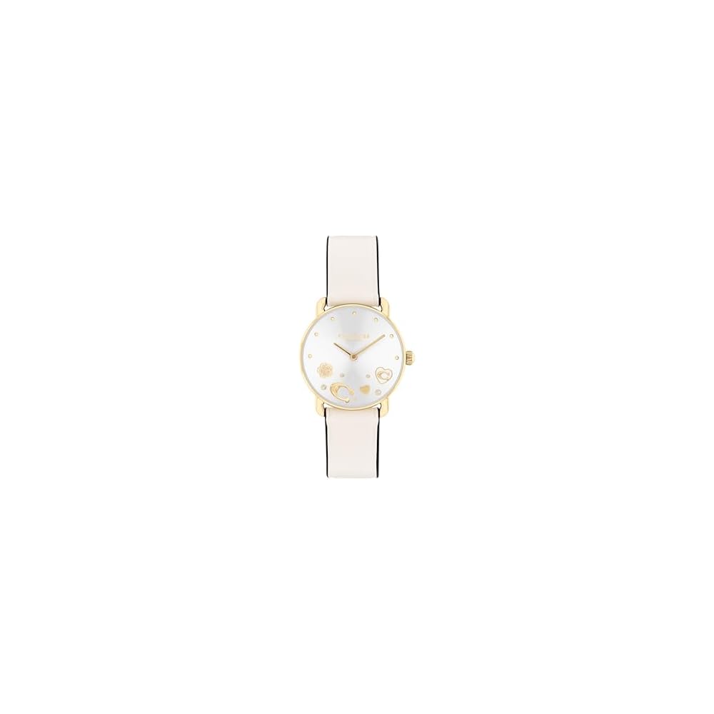 Coach Elliot Women s Watch Silver Dial White Leather Strap 14504305