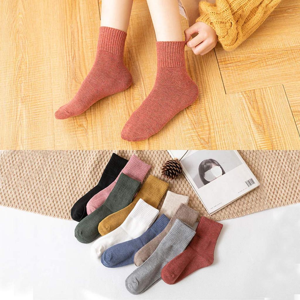 10 Pair Colorful Crew Medium Casual Popular Get Outdoor [DAMILY] Women's Socks, Autumn/Winter, Set, Socks, Stylish, Cotton, Socks, Thick, Socks,