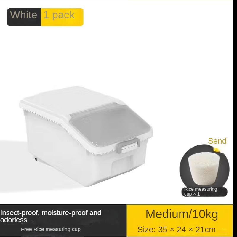 10KG risoppbevaringsboks Risdispenser Risbeholder Kornoppbevaringskrukke korn Bøtte Dyrematbeholder Kjøkkenarrangør