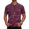 Camisa Polo de Manga Corta para Hombre con Estampado Abstracto Corte Clásico Cuello de Botones Tejido Suave Transpirable Top Informal