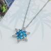 Frozen Snowflake Necklace Children's Gem Jewelry Princess Elsa Crystal Pendant Silver Jewelry Girl