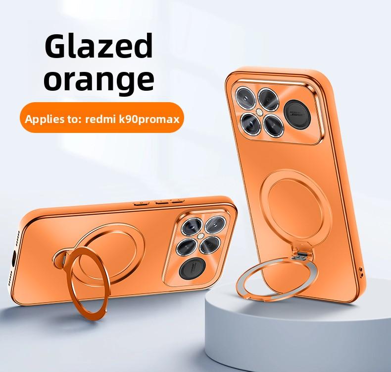 

High End AG Matte 360° Rotatable Ring Magnetic Bracket Phone Case for Xiaomi POCO F8 Ultra F8 Pro Electroplated Frame Shockproof Bumper Cover Funda POCO F8 Pro